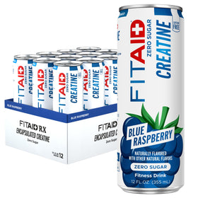 LIFEAID Boisson de Récupération Creatine 12 canettes Saveur Framboise Bleue vue de face