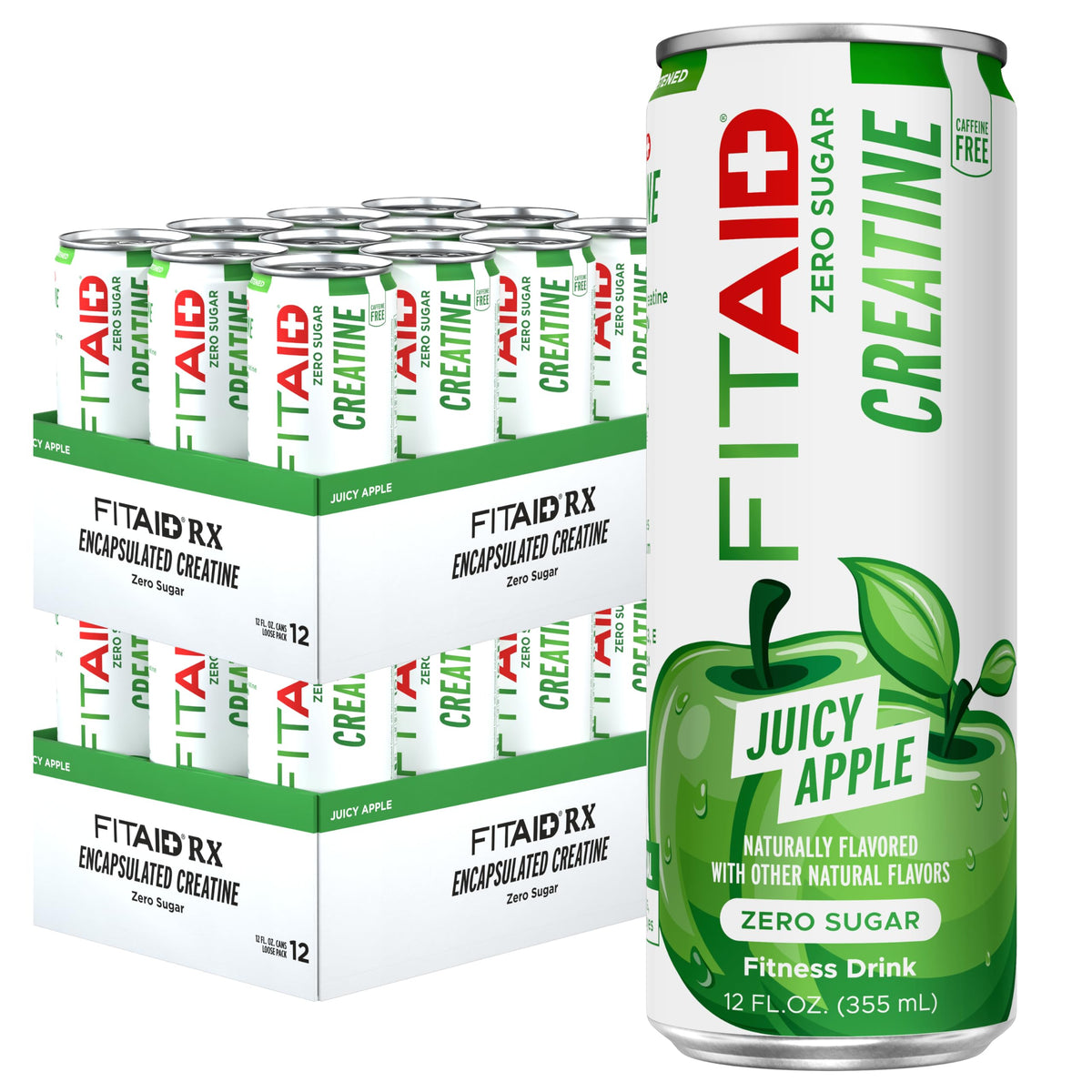 LIFEAID Boisson de Récupération Creatine Pomme canette avant