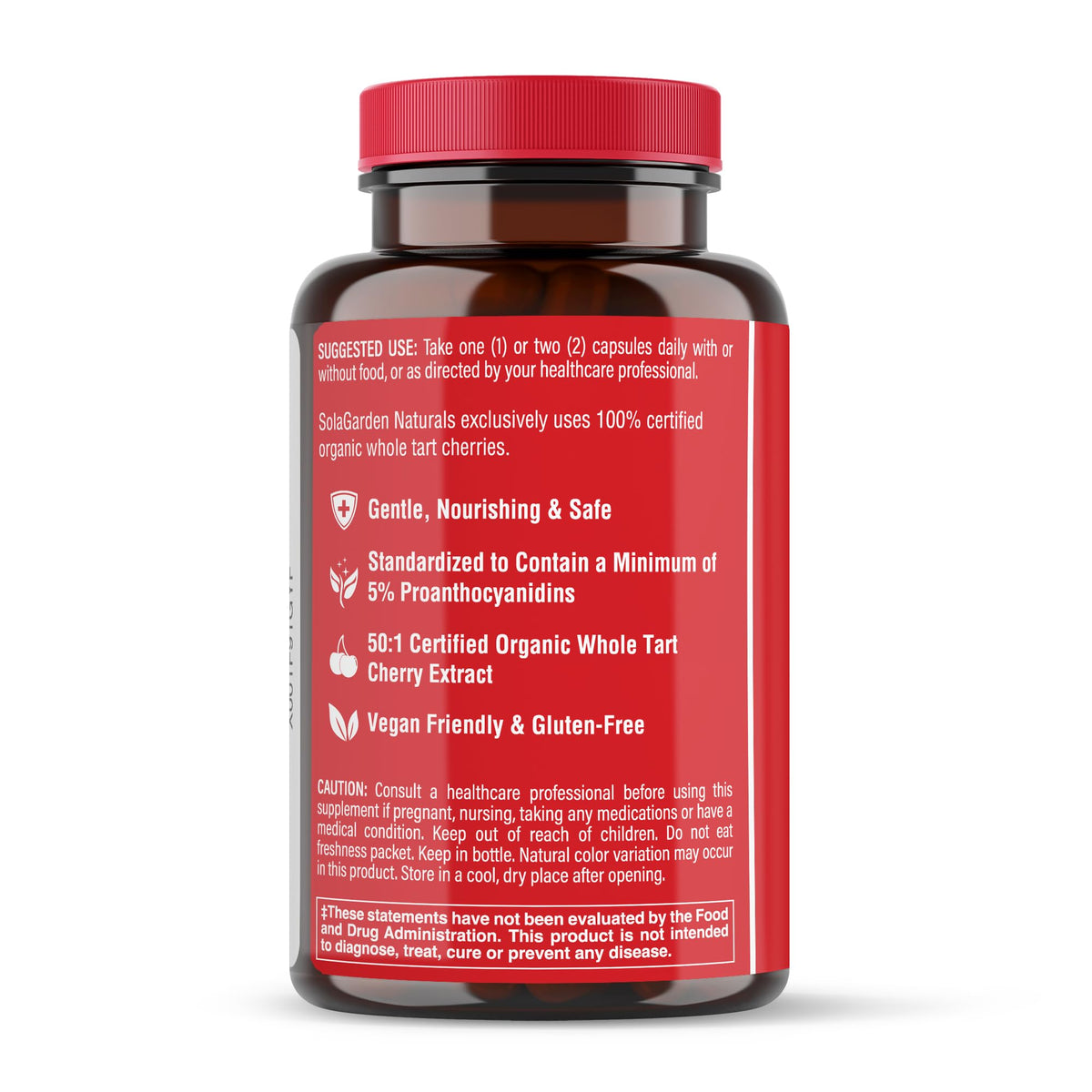 LifeGarden Naturals Supplément Cerise Acide 50:1 60 Capsules avec ingrédients