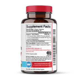 LifeGarden Naturals Supplément Cerise Acide 50:1 60 Capsules sur une table