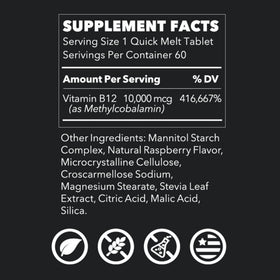 LifeSeasons B12 10 000 mcg comprimés fondants, vue de côté
