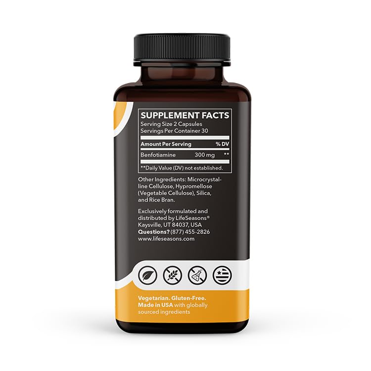 LifeSeasons Benfotiamine 300 mg étiquette détaillée des ingrédients