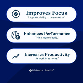 LifeSeasons Focus-R 60 capsules végétales, étiquette et ingrédients