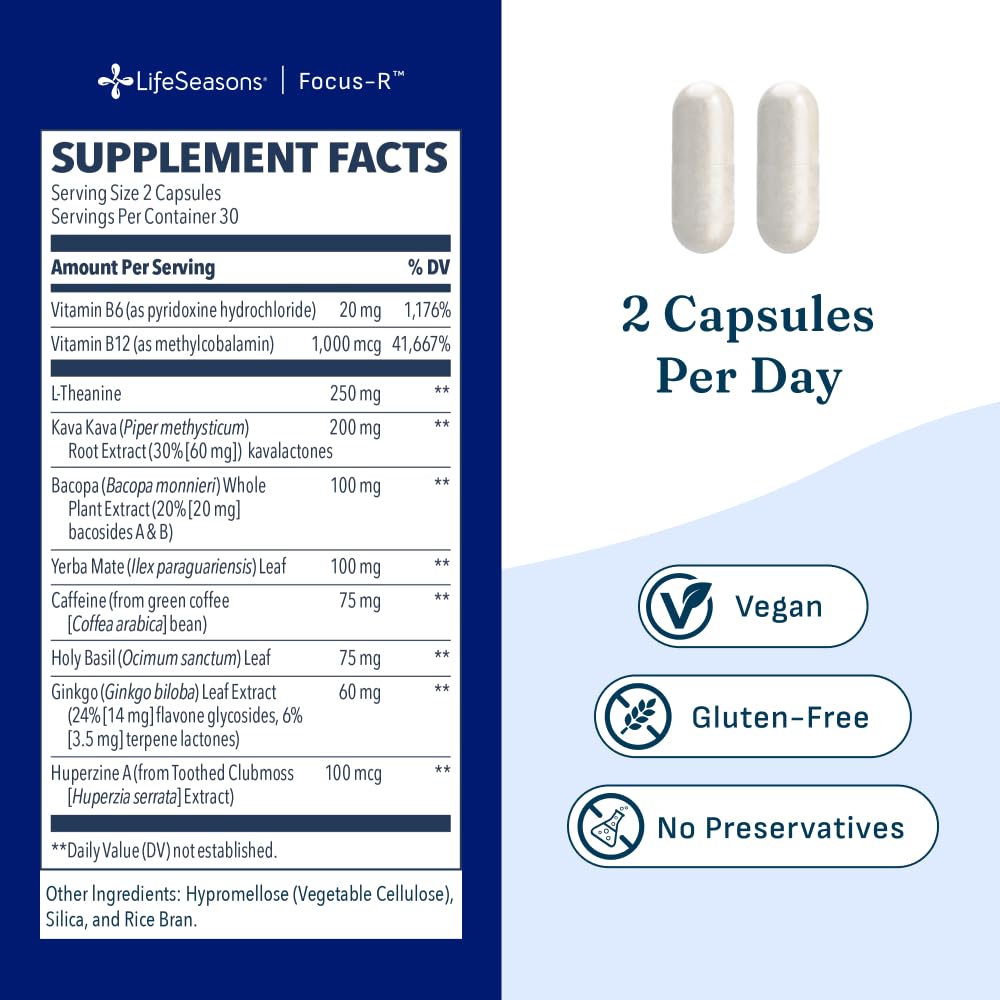 LifeSeasons Focus-R 60 capsules végétales, ouverture du flacon