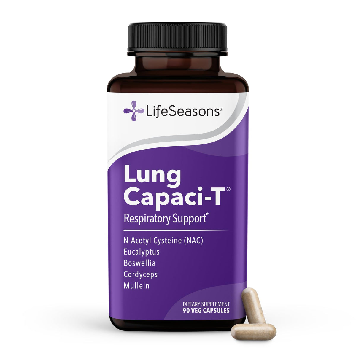 LifeSeasons Lung Capaci-T complément alimentaire 90 capsules vue de face