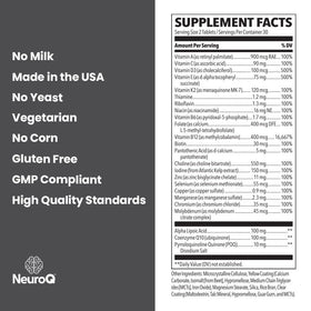 LifeSeasons NeuroQ Multivitamin emballage avec informations nutritionnelles