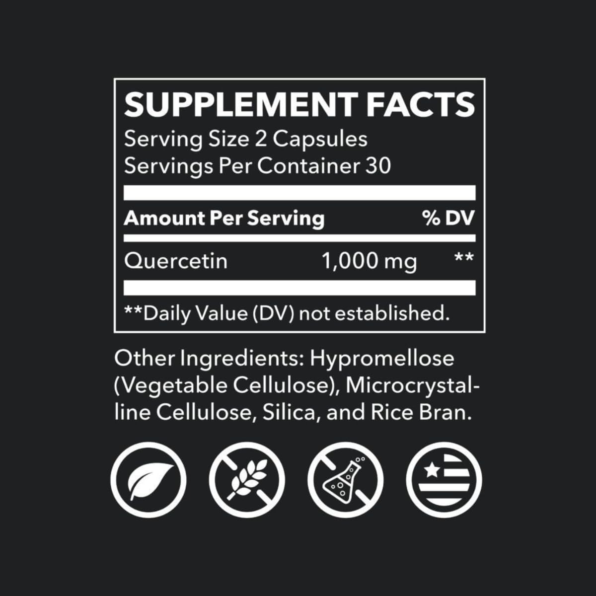 LifeSeasons Quercétine Flavonoïde 1000mg capsules sur une table