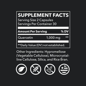LifeSeasons Quercétine Flavonoïde 1000mg capsules sur une table