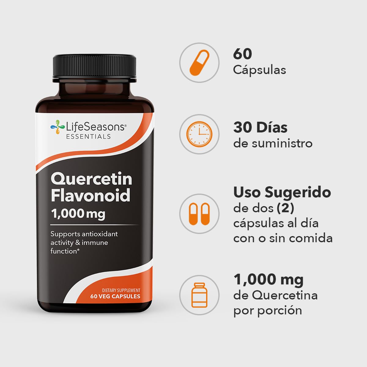 LifeSeasons Quercétine Flavonoïde 1000mg étiquette ingrédients