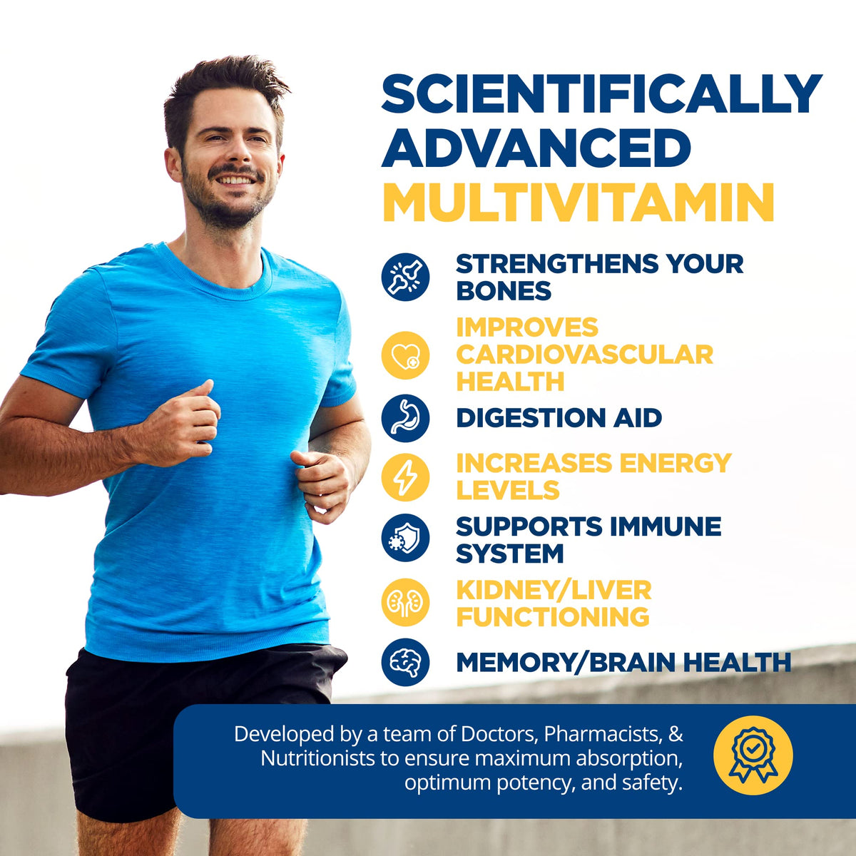 LifeSource Vitamins Multivitamines 90 comprimés sur fond neutre