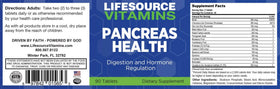 LifeSource Vitamins Pancréas 90 comprimés, vue de côté
