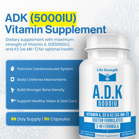 LifeStrength ADK 5 complément alimentaire capsules avec bouteille
