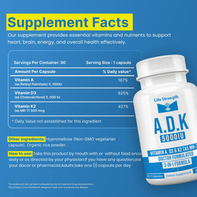 LifeStrength ADK 5 complément alimentaire capsules sur fond blanc