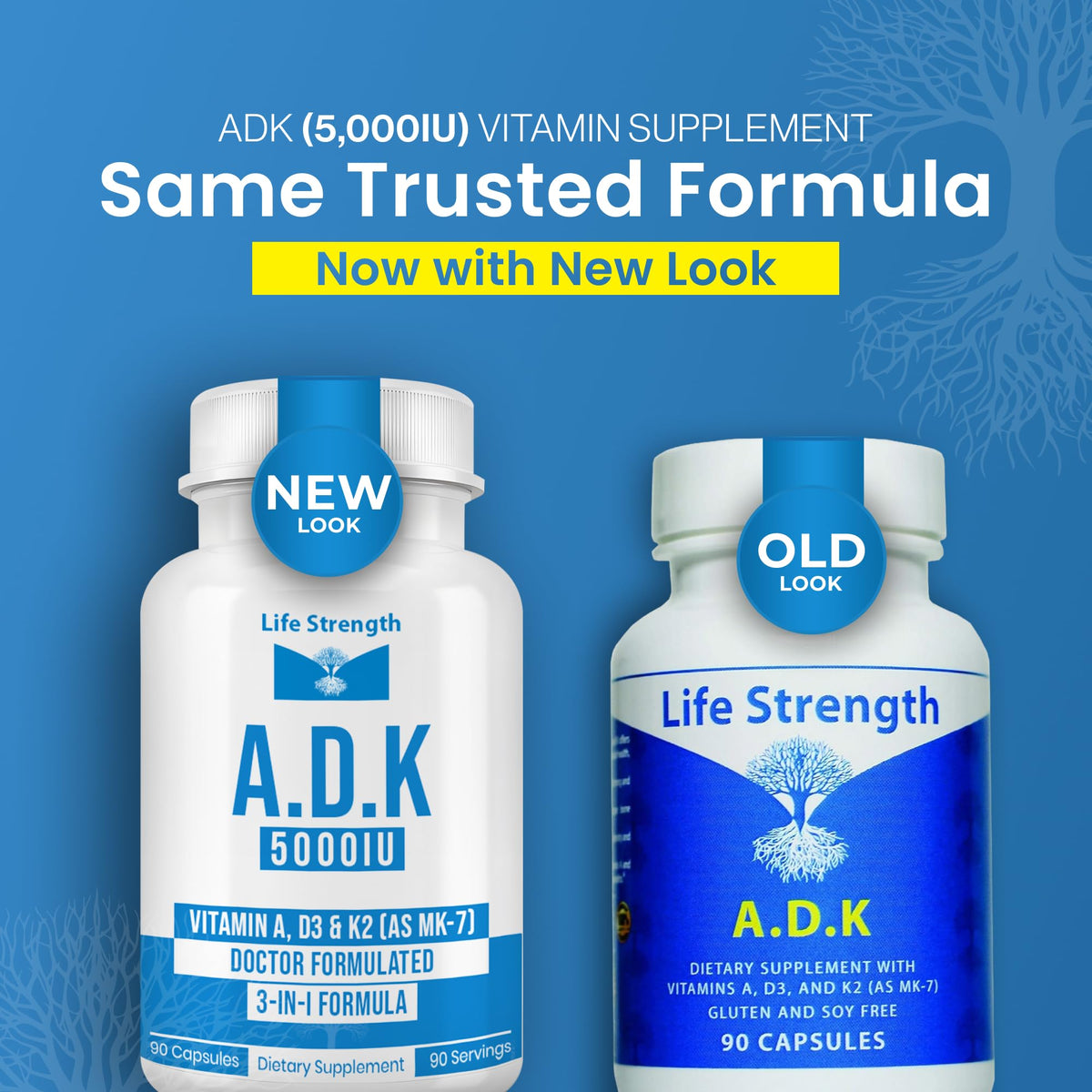 LifeStrength ADK 5 complément alimentaire vue de côté avec étiquette