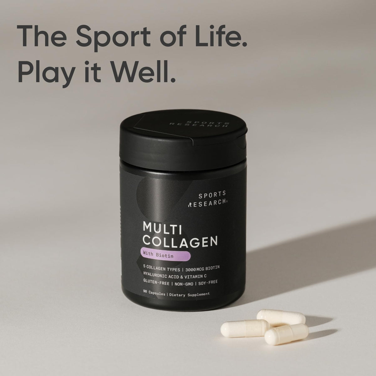 Lifestyle image of Sports Research Collagène Peptides with a healthy meal