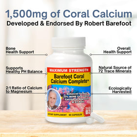 Lifestyle scene with Barefoot Coral Calcium Complete on a kitchen table