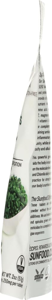 Lifestyle scene with Sunfood Superfoods Chlorella and Spirulina tablets