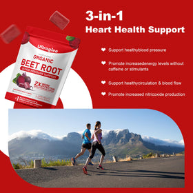 Lifestyle scene with Ultraglee Beetsroot Heart Chews