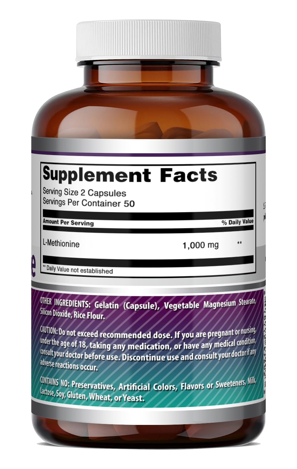 Lifestyle shot of Amazing Nutrition L-Méthionine on a kitchen counter