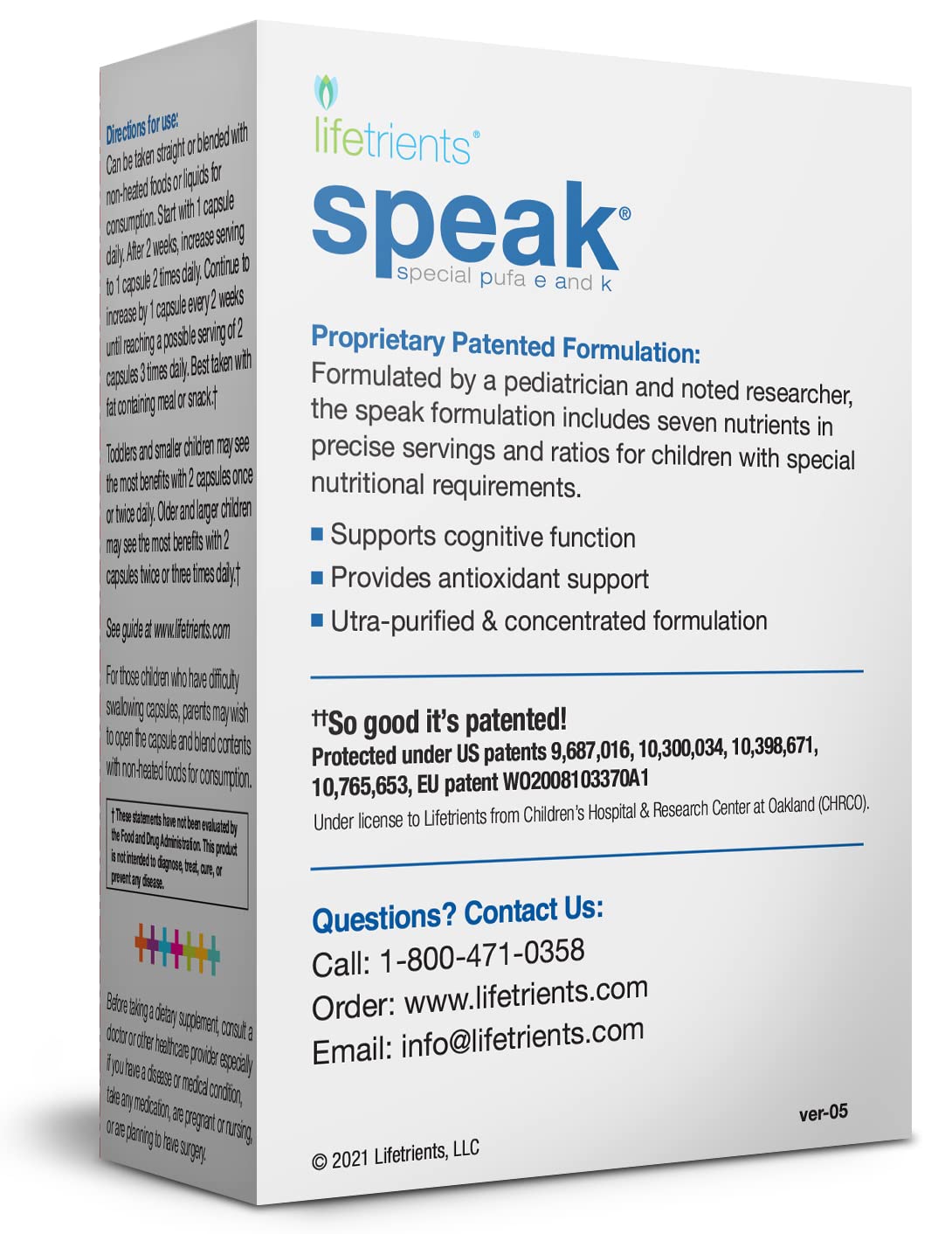 Lifetrients Speak® Kids Omega-3 capsules side view