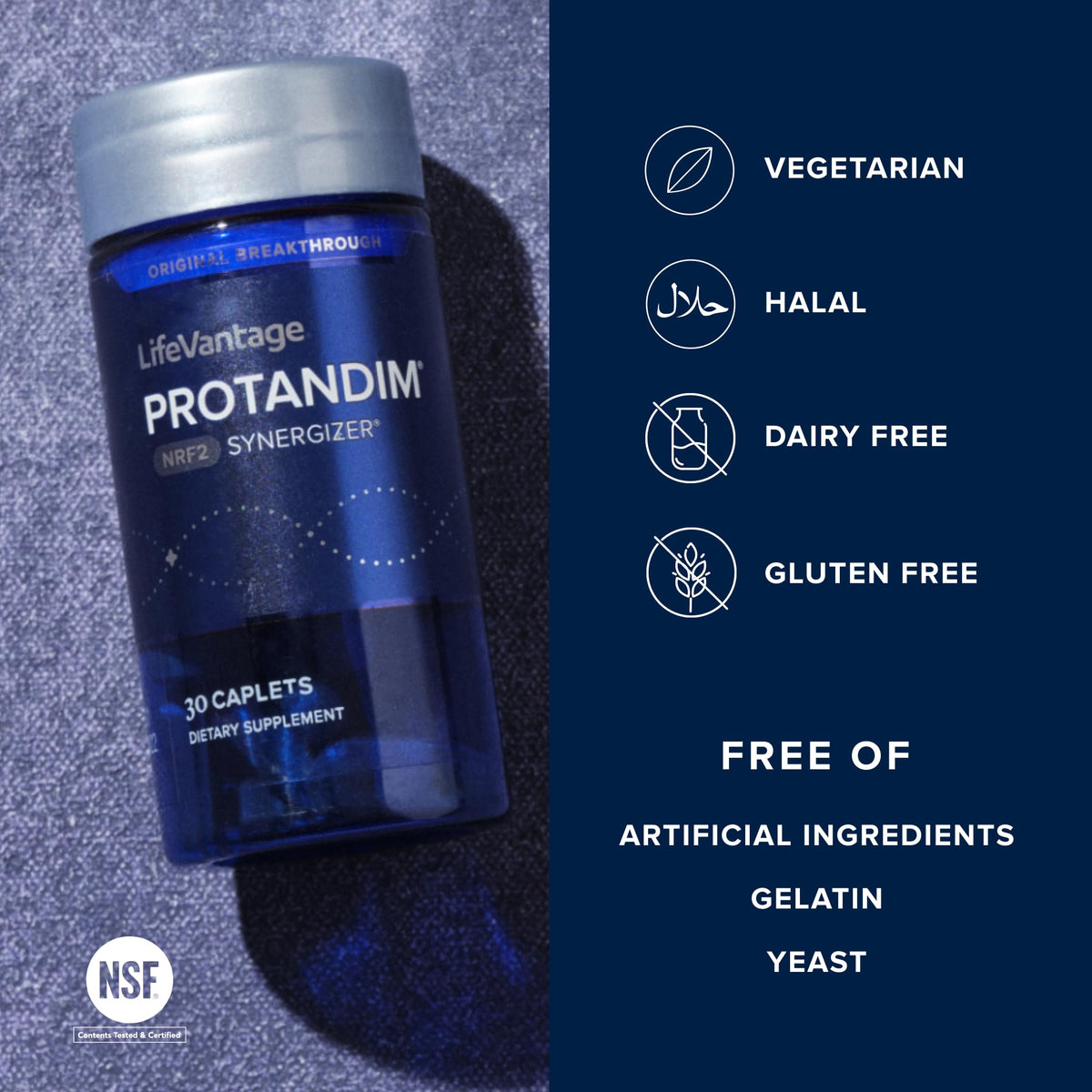 LifeVantage Protandim Nrf2 Synergizer ingrédients sur l'emballage
