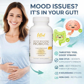 Lifted Naturals Probiotique 60 Capsules avec dosage indiqué