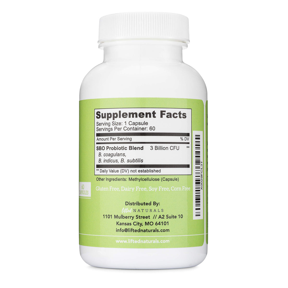 Lifted Naturals Probiotique à base de spores 60 g - format de capsule