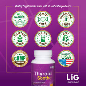LIG Thyroid Soothe capsules en main