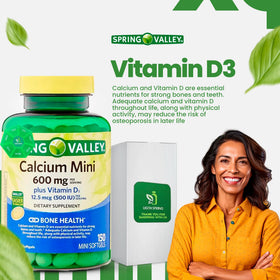 LightSpring Calcium 600mg Mini Gélules avec un verre d'eau