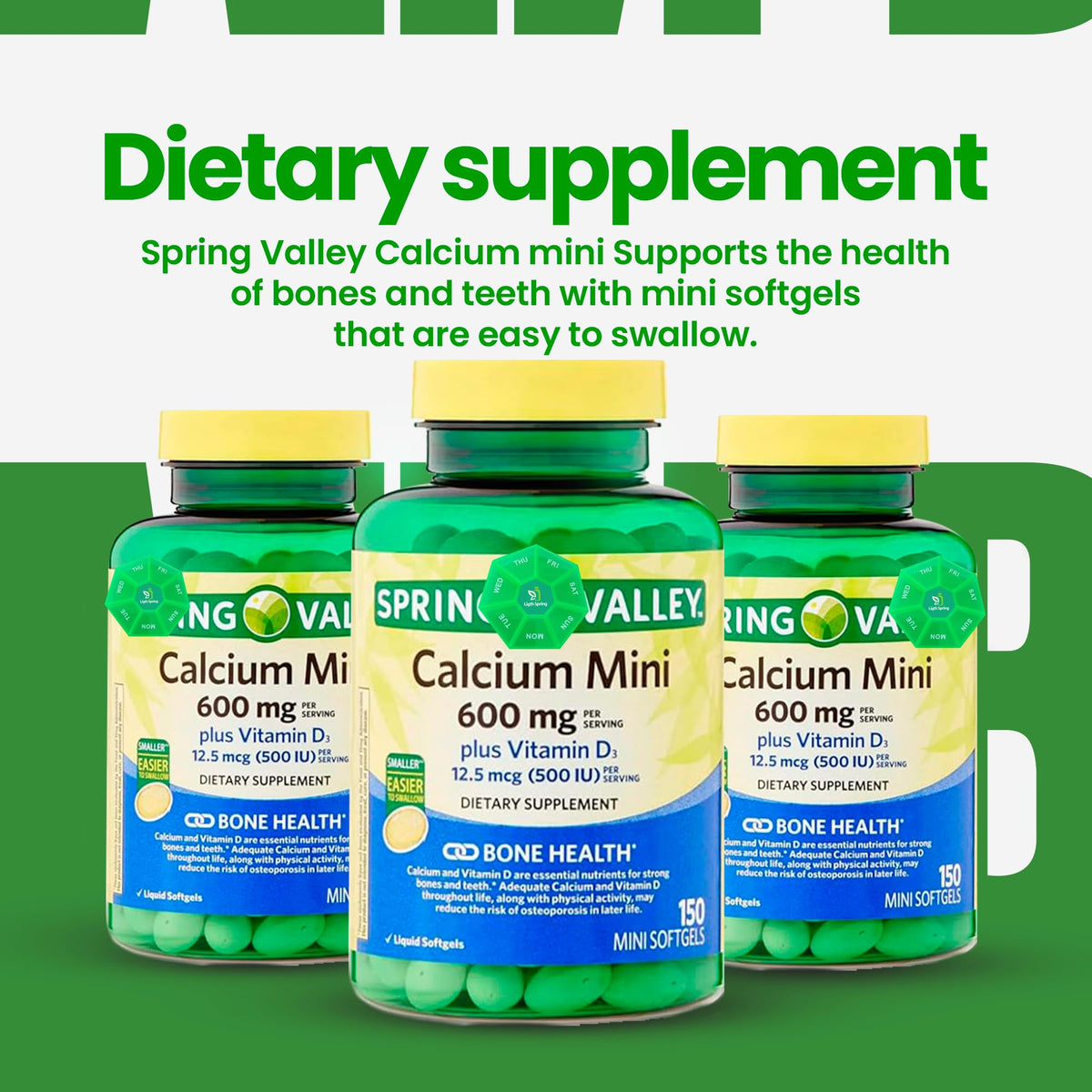 LightSpring Calcium 600mg Mini Gélules ouvertes