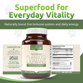 Lignans For Life Lignanes de Lin 15mg Capsules sur une table