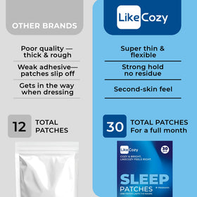 LIKECOZY Patches de soutien au sommeil - dimensions du produit