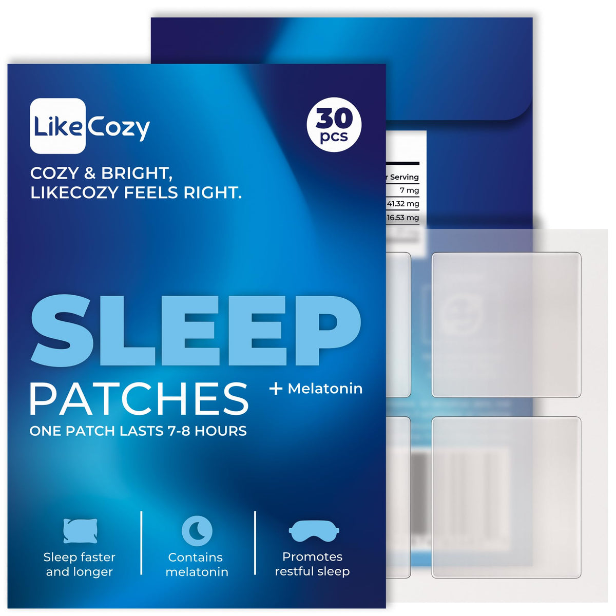 LIKECOZY Patches de soutien au sommeil - emballage avant