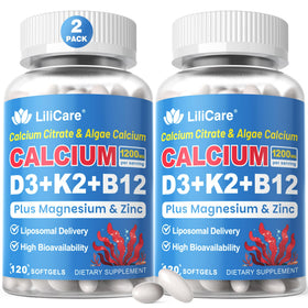LILICARE Calcium 1200 mg avec Vitamine D3 K2 gélules avant