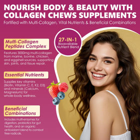 LILICARE Collagen Gummies 3000mg Biotin gummies on a wooden table