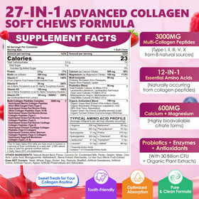 LILICARE Collagen Gummies 3000mg Biotin soft chews in a bowl