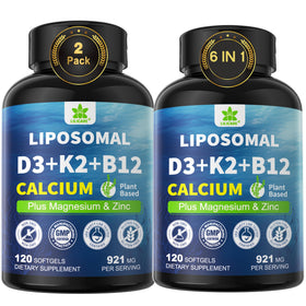 LILICARE Complément Alimentaire Calcium 600mg D3 K2 B12 - Gélules molles