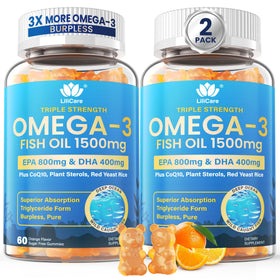 LILICARE Gélules Omega 3 1500mg vue de face avec emballage
