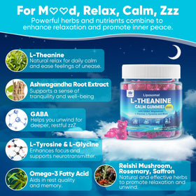 LILICARE Gummies Calm L-Theanine 500mg 120 Cts gummies in a bowl