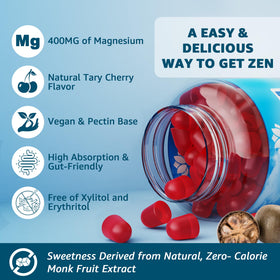 LILICARE Gummies Magnésium 400mg, gummies dans un bol