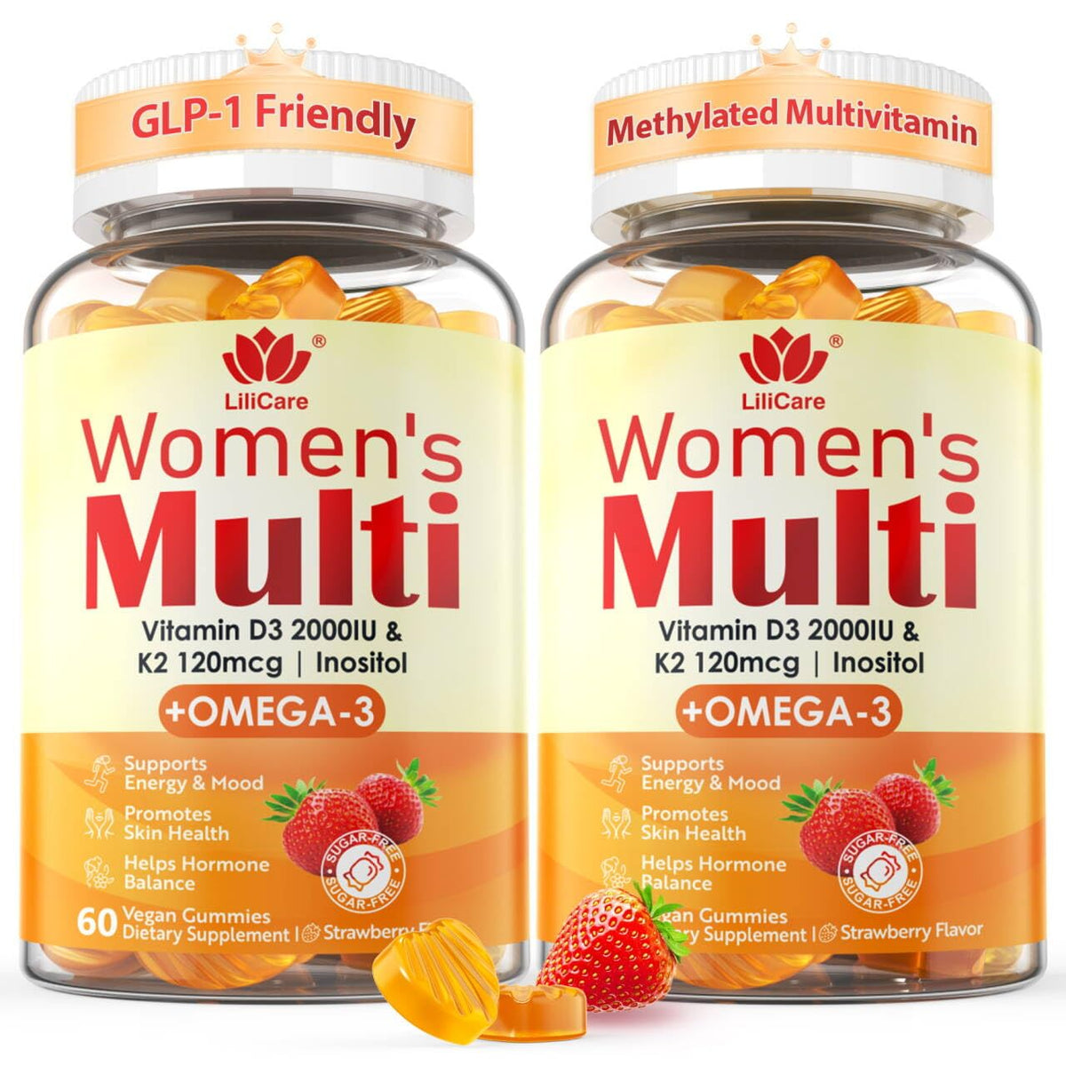 LILICARE Gummies Multivitamines Femmes 120 Gummies, vue avant
