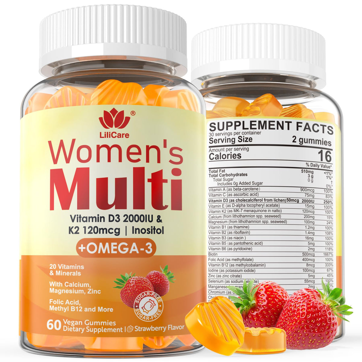 LILICARE Gummies Multivitamines Femmes 60 pièces vue de face