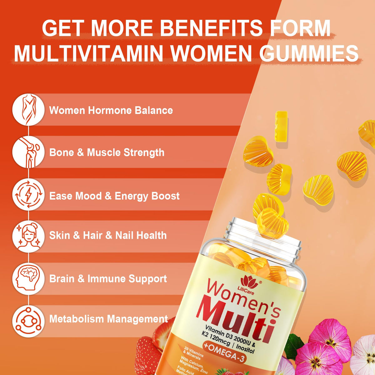 LILICARE Gummies Multivitamines Femmes échantillon de gummies