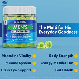 LILICARE Gummies Multivitamines pour Hommes 60 Cts sur une table
