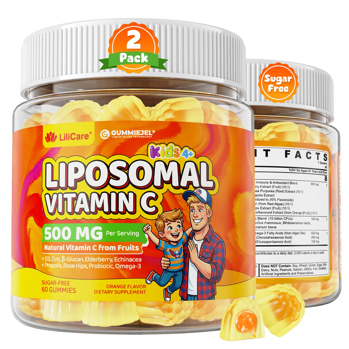 LILICARE Gummies Vitamine C 500mg 1000mg paquet avant