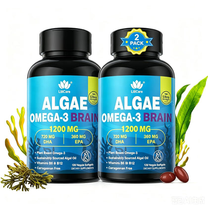 LILICARE Huile d'Algue Omega 3 240 gélules végétales, vue de face
