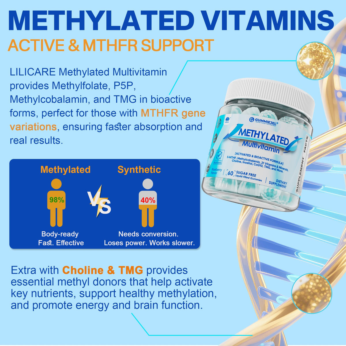 LILICARE Multivitamines Methylés avec ingrédients naturels