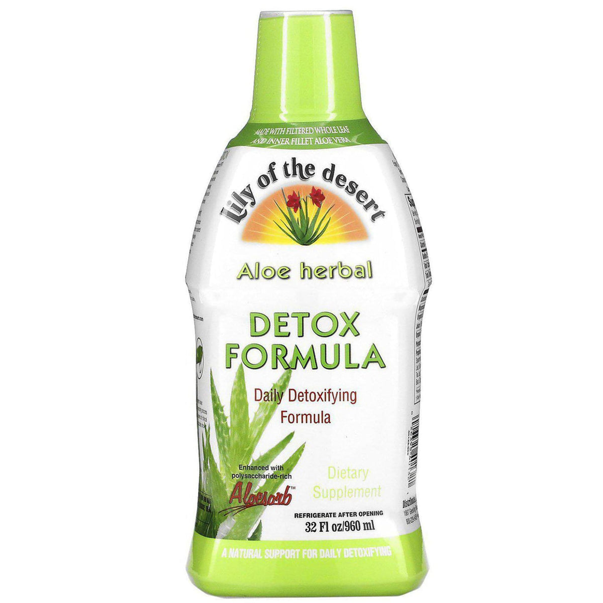 Lily Of The Desert Formule Détox 32 Oz bouteille vue de face