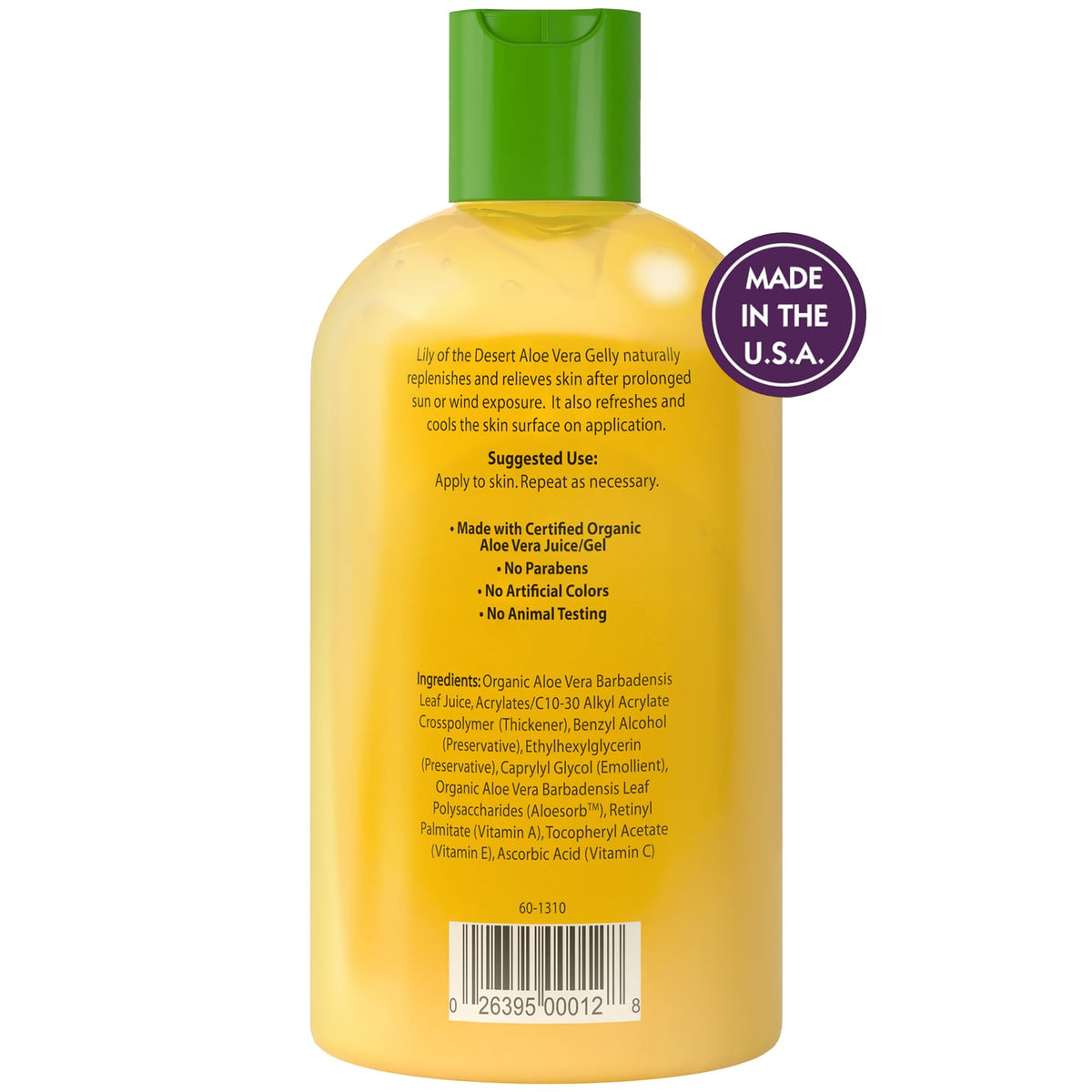 Lily Of The Desert Gelly Moisturizer côté, montrant la texture du gel
