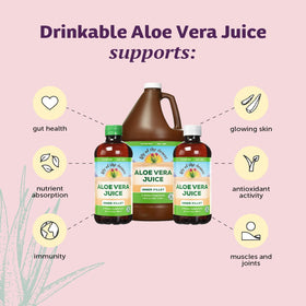 Lily Of The Desert Jus d'Aloe Vera Bio 128 Fl Oz avec verre